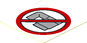 Sticker  1.7 x  1.7 with Cup Prohibited Sign on White Background