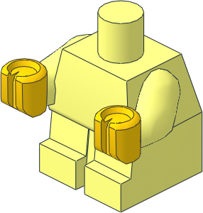 Minifig Baby Body with Yellow Hands Pattern