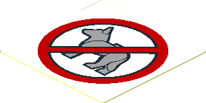 Sticker  1.7 x  1.7 with Dog Prohibited Sign on White Background