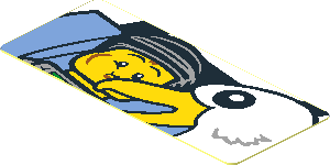 Sticker  0.7 x  1.7 with Queasy Rider and Seagull