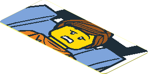 Sticker  0.7 x  1.7 with Cautious Rider in Orange Hoodie