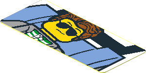 Sticker  0.7 x  1.7 with Cool Guy with Sunglasses