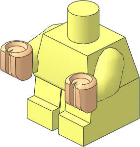 Minifig Baby Body with Light Nougat Hands Pattern