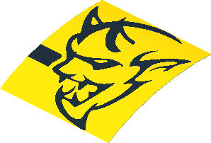 Sticker  1.9 x  1.9 with Dodge Demon Logo Left (Formed)