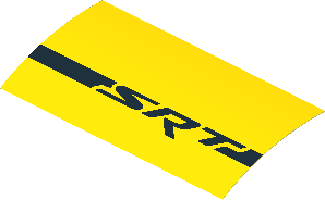 Sticker  1.9 x  3.9 with Dodge "SRT" Logo Right (Formed)