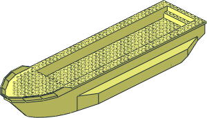 Boat Hull Floating 51 x 12 with Side Bulges (Complete)