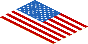 Sticker  1.9 x  2.9 with United States of America Flag