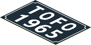 Sticker  1.8 x  2.8 with "TOFO 1965" Licence Plate