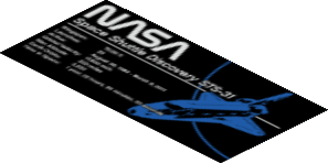 Sticker  7.5 x  15.5 with Space Shuttle Discovery Information