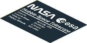 Sticker  5.7 x  7.7 with Hubble Space Telescope Information