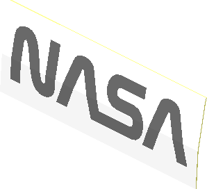 Sticker  1 x  2.8 with Dark Bluish Grey NASA Worm Logo (Formed)