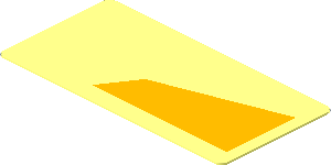 Sticker  0.8 x  1.7 with Bright Light Orange Trapezoid Short Left