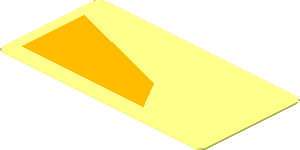 Sticker  0.8 x  1.7 with Bright Light Orange Trapezoid Short Right