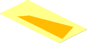 Sticker  1.7 x  3.7 with Bright Light Orange Trapezoid Left