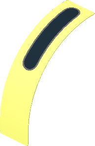 Sticker  0.8 x  3.3 with Black Rounded Rectangle with Dark Bluish Grey Border (Formed)