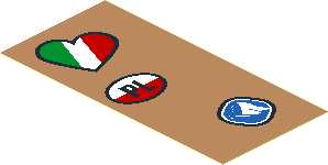 =Sticker  1.8 x  3.8 with Italy, Poland and Matterhorn Stickers on Medium Nougat