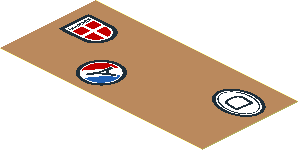 =Sticker  1.8 x  3.8 with France, Germany and Denmark Stickers on Medium Nougat