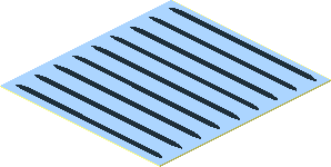 Sticker  1.9 x  1.8 with 9 Air Outlet Gills on Bright Light Blue