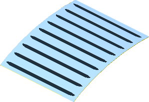 Sticker  1.9 x  1.8 with 9 Air Outlet Gills on Bright Light Blue (Formed)