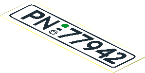 Sticker  0.8 x  2.9 with "PN 77 942" Licence Plate