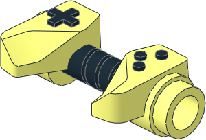 Minifig Game Controller with Black Handle and Buttons Pattern