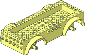Car Base  6 x 16 x  2.333 with  4 x 14 Recessed Centre with Mudguards and Fixed Axle Blocks