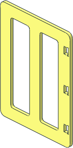 Duplo Door  1 x  4 x  4 with Flat Top with Two Long Panes