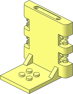 Bracket  4 x  5 x  5 with 4 Locking Hinges with 2 Fingers, Four Studs and 12 Studs on Back