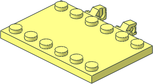 Hinge Plate 4 x 6 with 12 Studs on Two Edges Locking with Two Single Fingers on Side