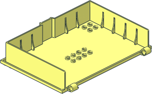 Container Book Cover 16 x 12 x  2.5 with Pegholes and Studs