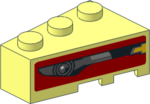 Wedge  3 x  2 Right with Headlamp on Red Background Right Sticker