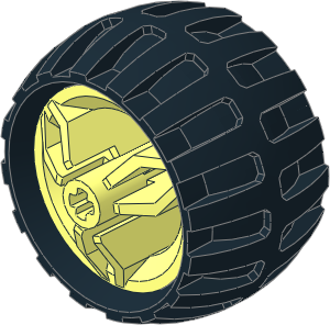 Wheel Rim 20 x 30 with  3 Dual Angled Spokes and  4L Hub with Tyre 26/ 24 x 30 Sand Racing