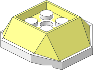 Shell  4 x  4 x  1.333 with  2 x  2 Recess with White Base Pattern