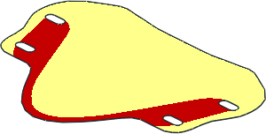 Sheet Plastic  8.5 x  7 Motorcycle Windscreen with Red Border Pattern