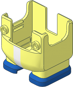 Figure Legs Mario Id "001100" with Vertical White Stripe and Blue Feet Pattern