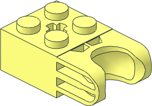 Brick  2 x  2 with Axlehole and Ball Socket Type 4 and Axlehole with Straight Closed Sides