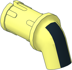 Figure Arm with Friction Pin for Minifig Hand with Black Stripe Pattern