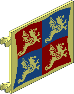 Flag  6 x  4 with Negative Red and Blue Dragons Pattern