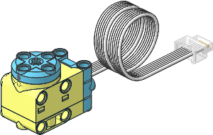 Electric Powered Up Small Angular Motor with Medium Azure Back with Coiled Cable