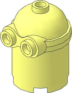 Minifig Head Minion  2 x  2 x  2.333 with Goggles