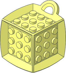 Die  6 Sides  3 x  3 x  3 with Loop on One Edge