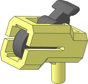 Projectile Launcher with Bar with Dark Bluish Grey Trigger and Round Tile