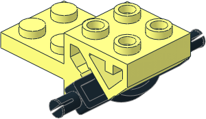 Car Wheel Holder Plate  2 x  4 with Black Axle for Tilt Steering