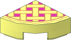 Tile  1 x  1 Corner Round with Lattice Pie Pattern