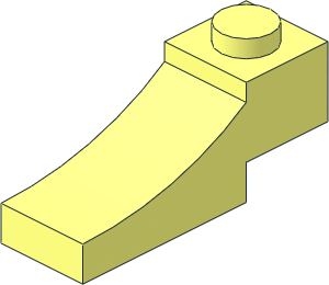 Slope Brick Curved  1 x  3 with  1 x  2 Inverted Cutout