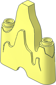 Rock Rounded  1 x  4 with  2 Studs on Ends