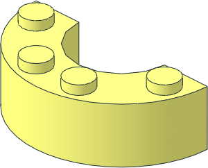 Brick  2 x  4 Half Round without Cutouts