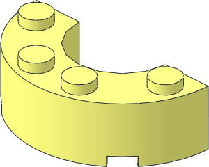 Brick  2 x  4 Half Round with Cutouts