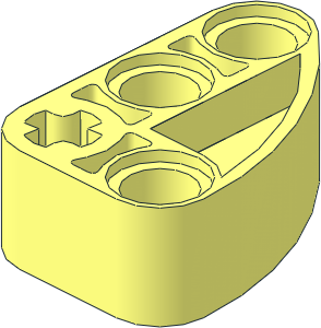 Technic Beam  2 x  3 Liftarm Bent 90 Quarter Ellipse