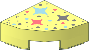 Tile  1 x  1 Corner Round with Star Field Pattern